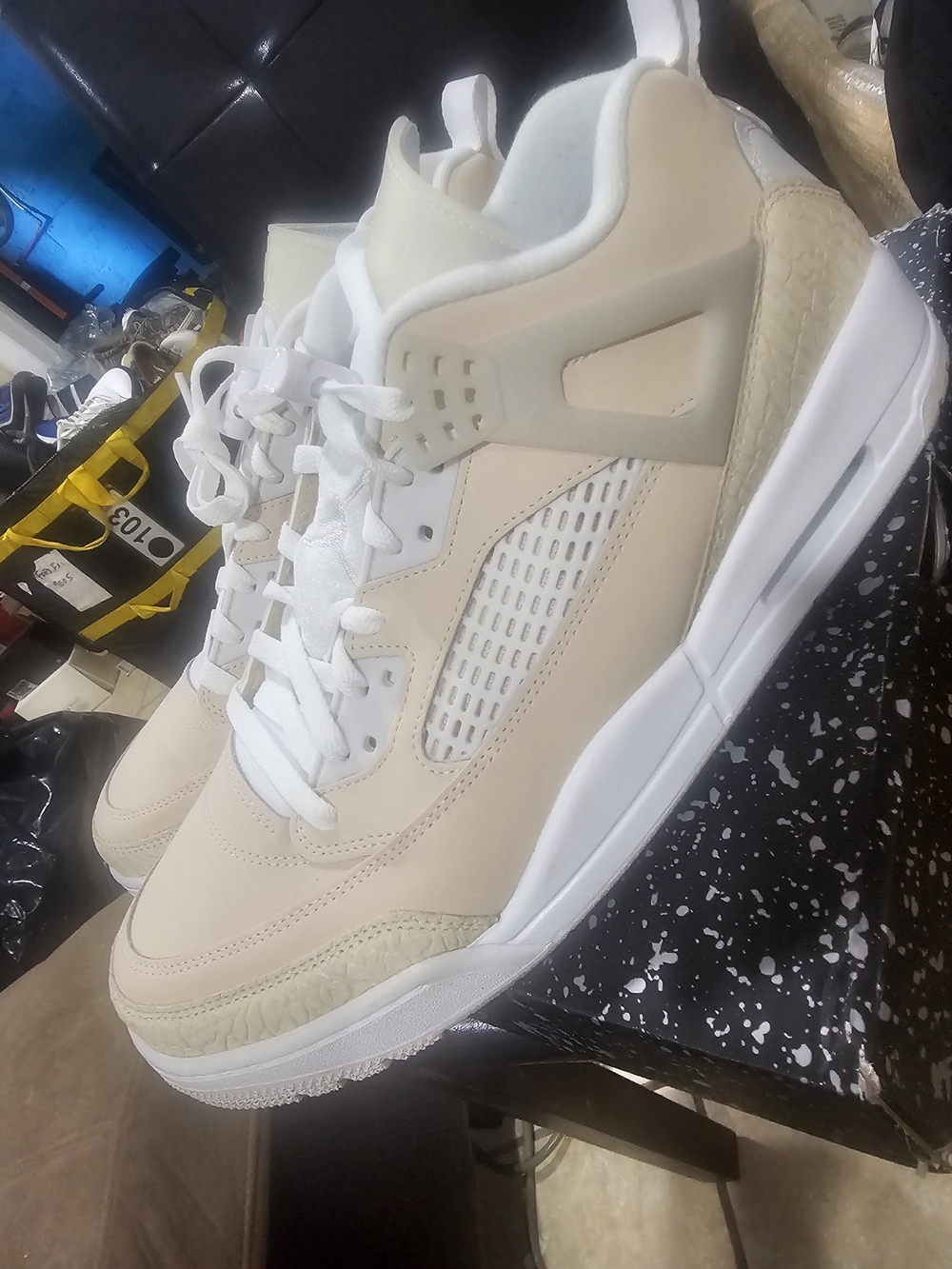 Men's Neutral Beige Athletic Sneakers - White Accents